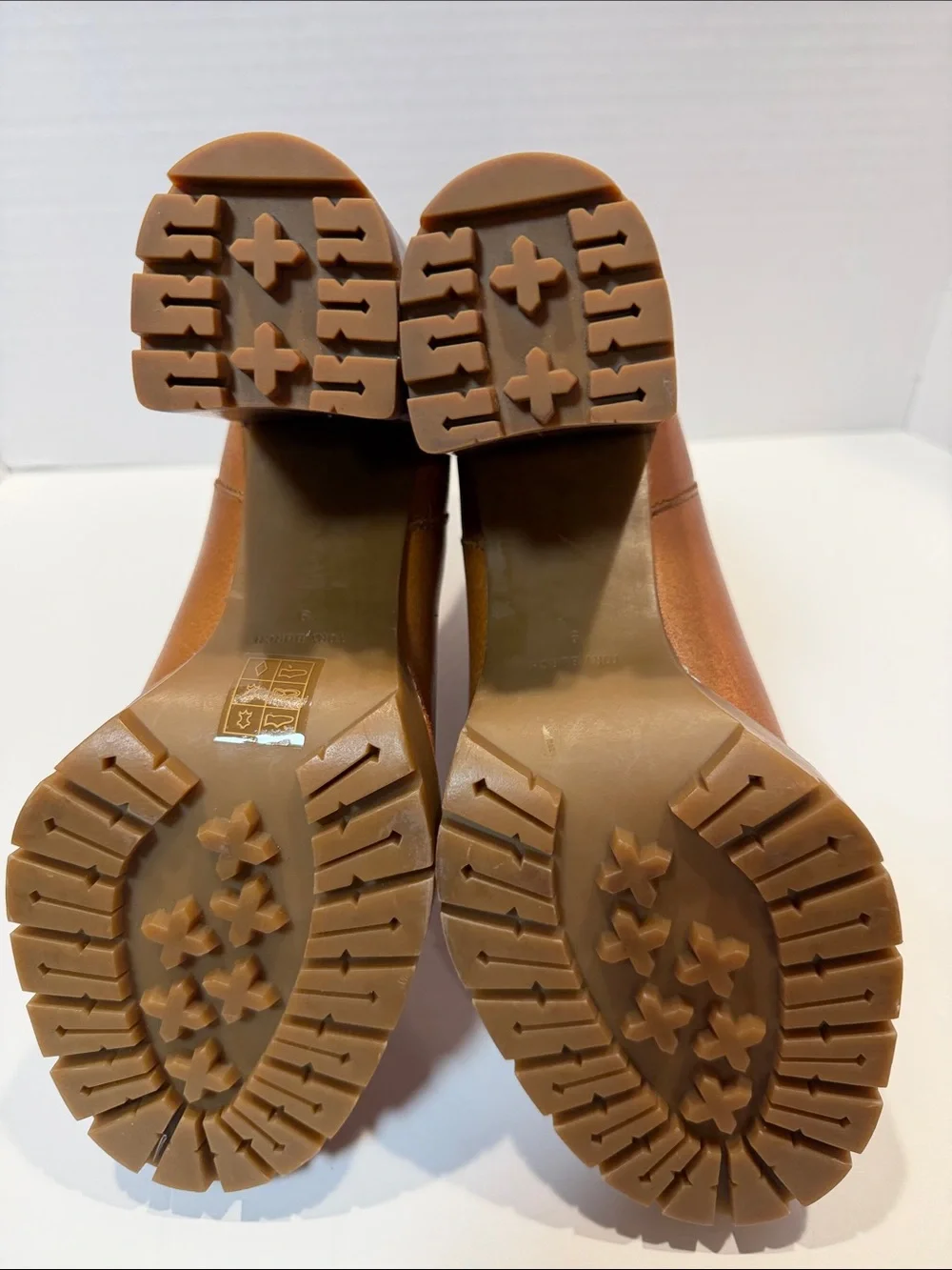 Tory Burch Camel Lug Ankle Boots